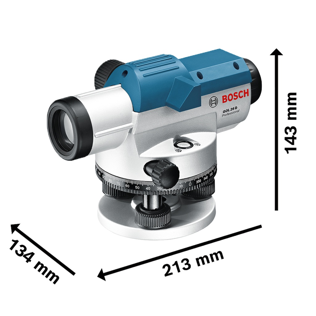 Nivel Óptico con aumento de hasta 26x Bosch GOL 26 D