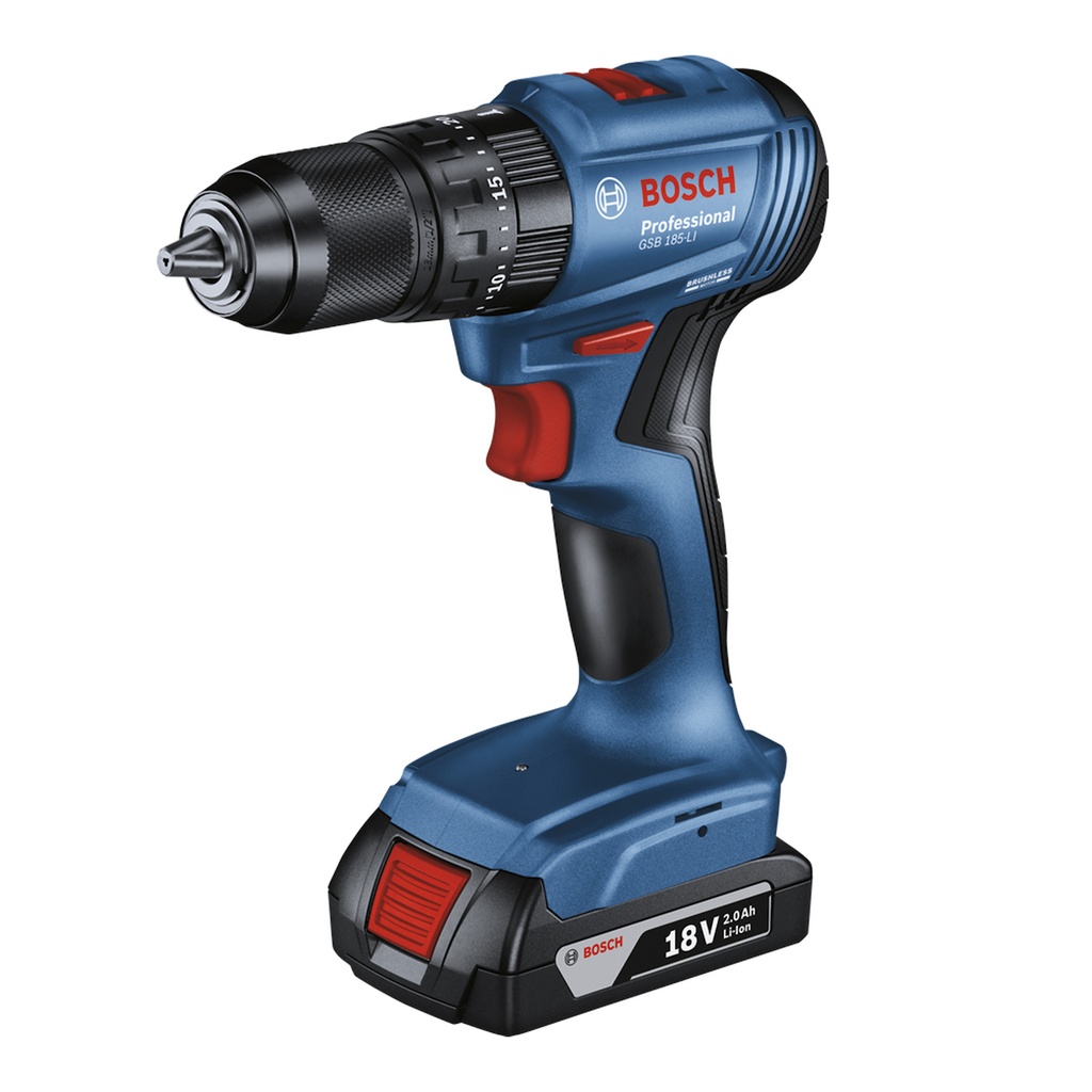 Taladro percutor 1/2" Bosch GSB 185-LI 18V 1 batería y maletín