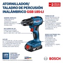 Taladro percutor 1/2" Bosch GSB 185-LI 18V 1 batería y maletín