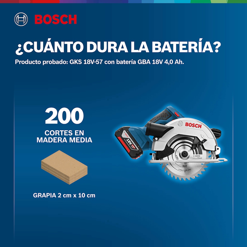 Sierra Circular inalámbrica Bosch GKS 18V-57 18V