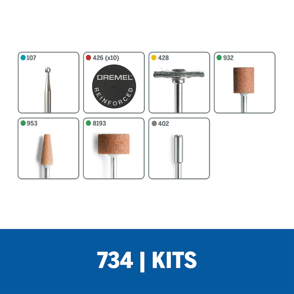 Kit de accesorios de Minitorno Dremel 16 piezas (Modelo 734)