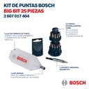 Kit de Puntas Bosch Big Bit para atornillar con 25 unidades