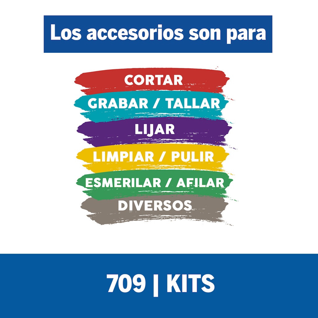 Kit de accesorios de Minitorno Dremel 110 Piezas (Modelo 709)