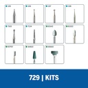 Kit de accesorios de Minitorno Dremel 11 Piezas (Modelo 729)