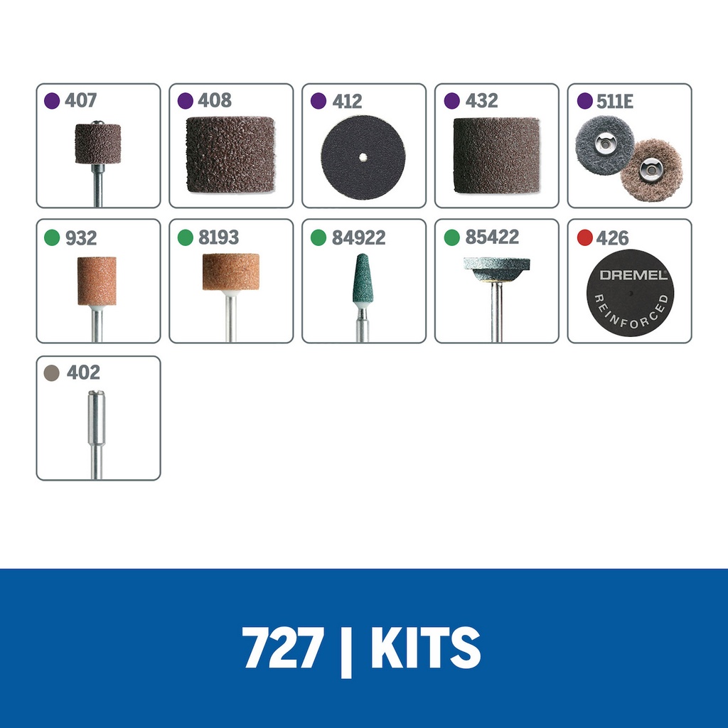 Kit de accesorios de Minitorno Dremel 31 Piezas (Modelo 727)