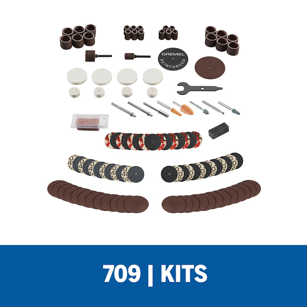 Kit de accesorios de Minitorno Dremel 110 Piezas (Modelo 709)