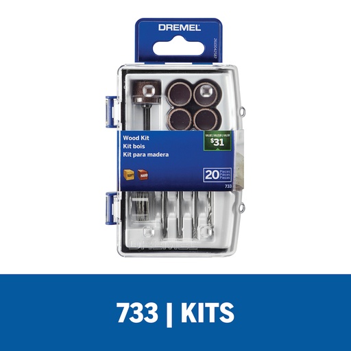 [26150733AB] Kit de accesorios de Minitorno Dremel 20 Piezas (Modelo 733)